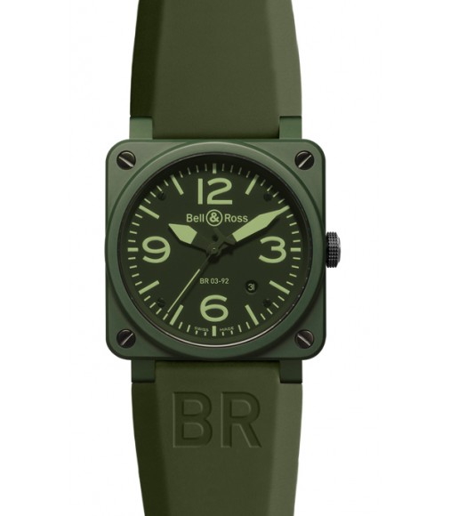 Bell & Ross Automatic 42mm Mens Watch Replica BR 03-92 Military Ceramic